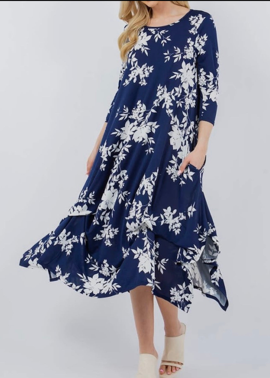 Navy flower dress