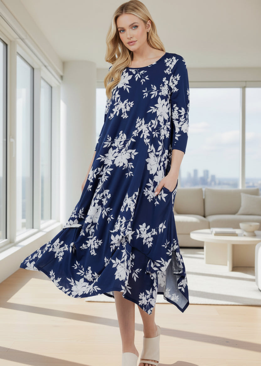 Navy flower dress