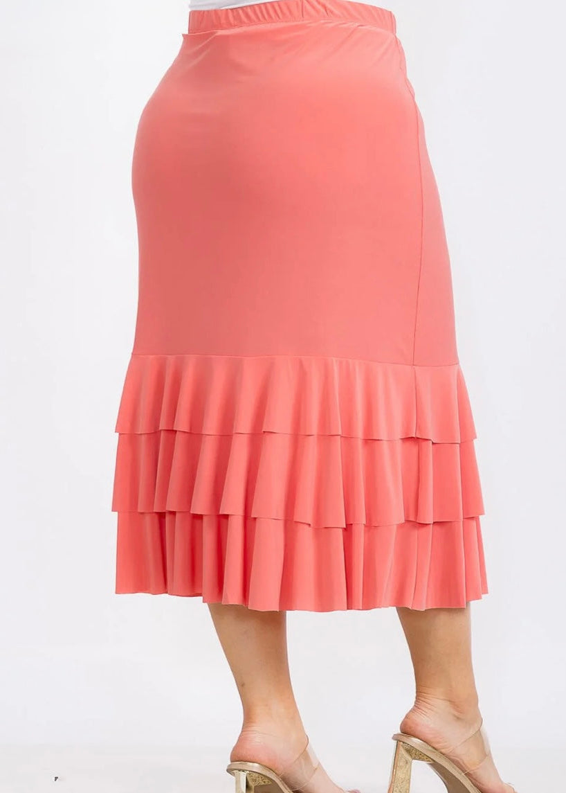 Ruffle skirt-plus