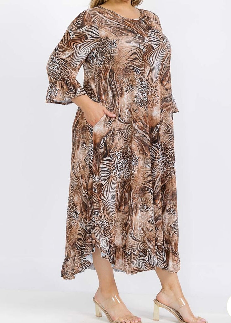 Animal print Dress-plus