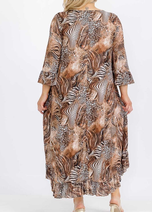 Animal print Dress-plus