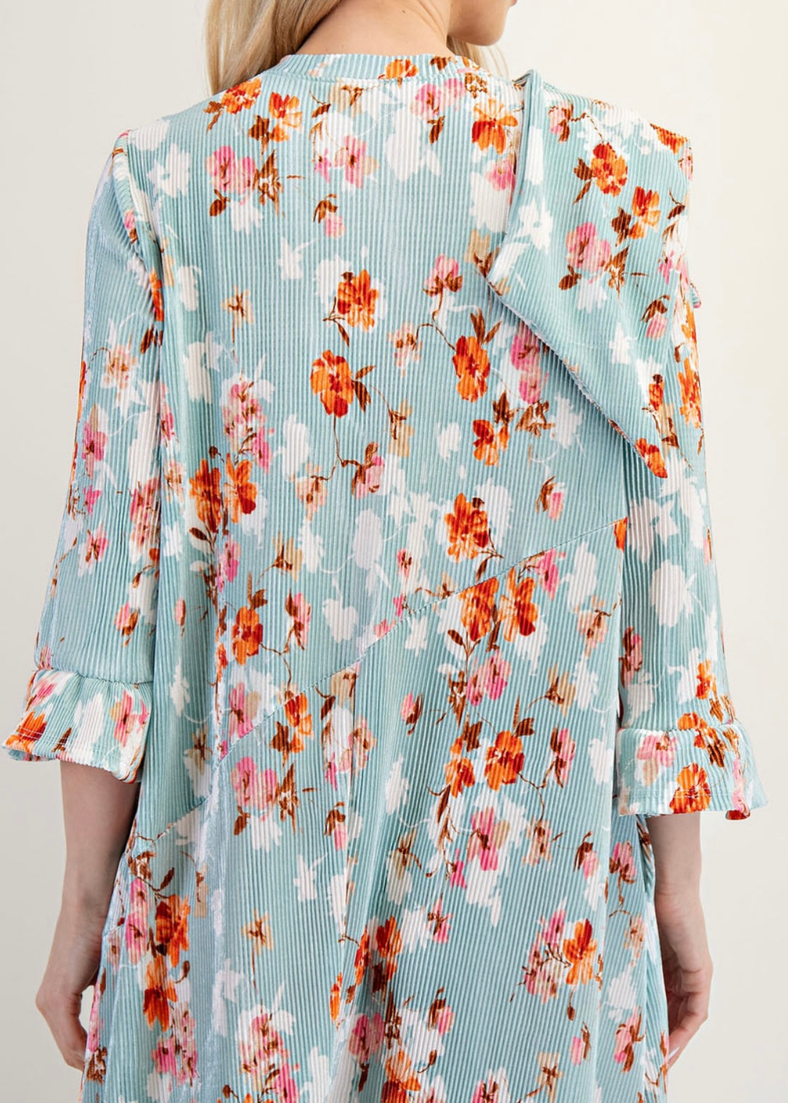 Sage Floral Bow Dress