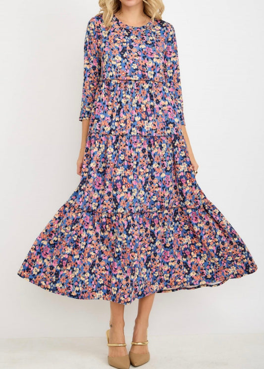 Navy Floral Dress