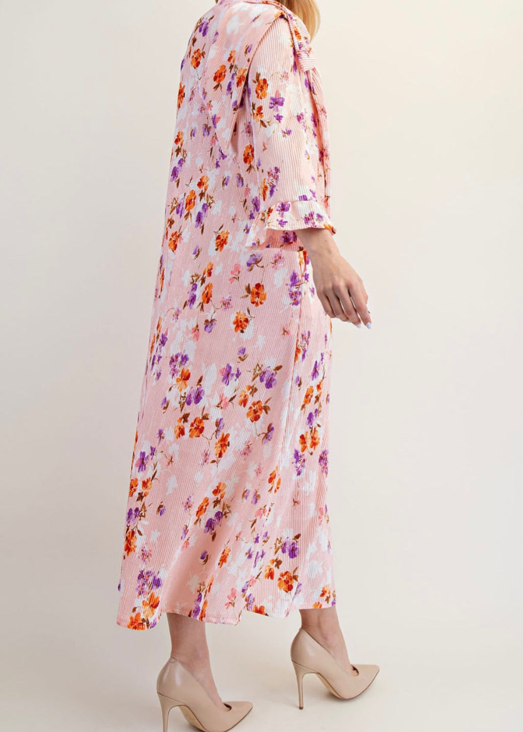 Floral Bow Dress-Plus
