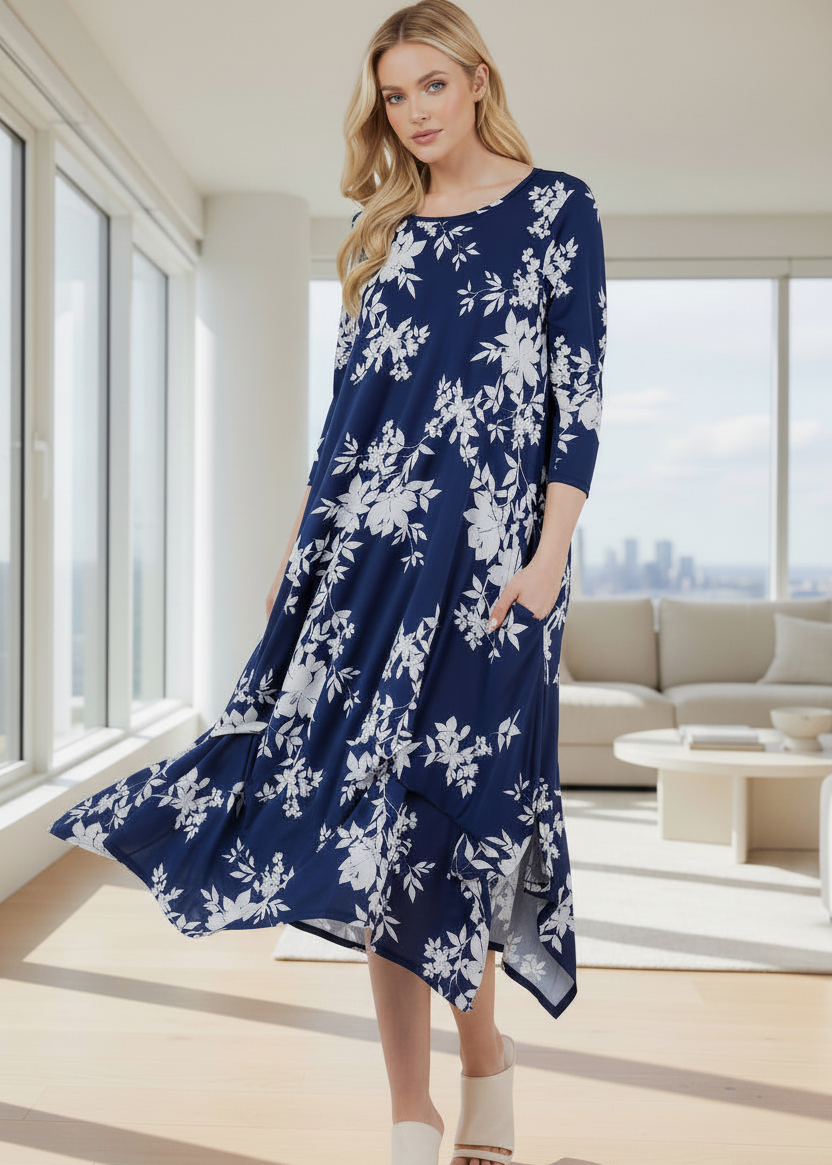 Navy flower dress