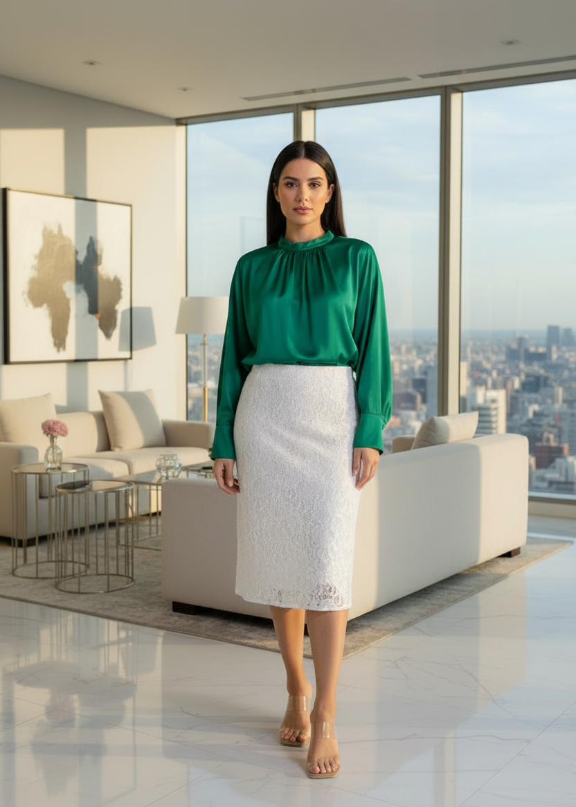 Lace skirt-plus
