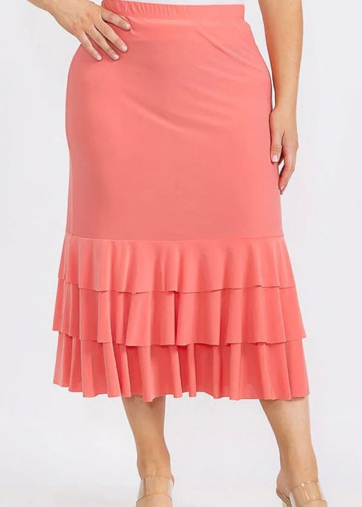 Ruffle skirt-plus