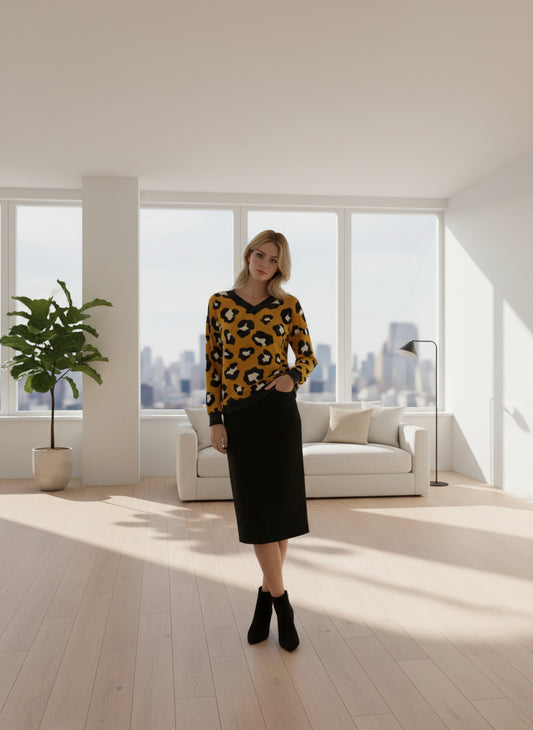 Animal print top-plus