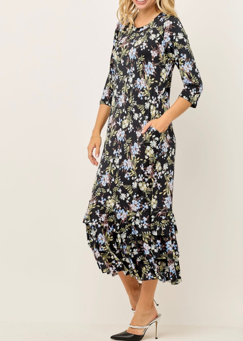 Black floral dress