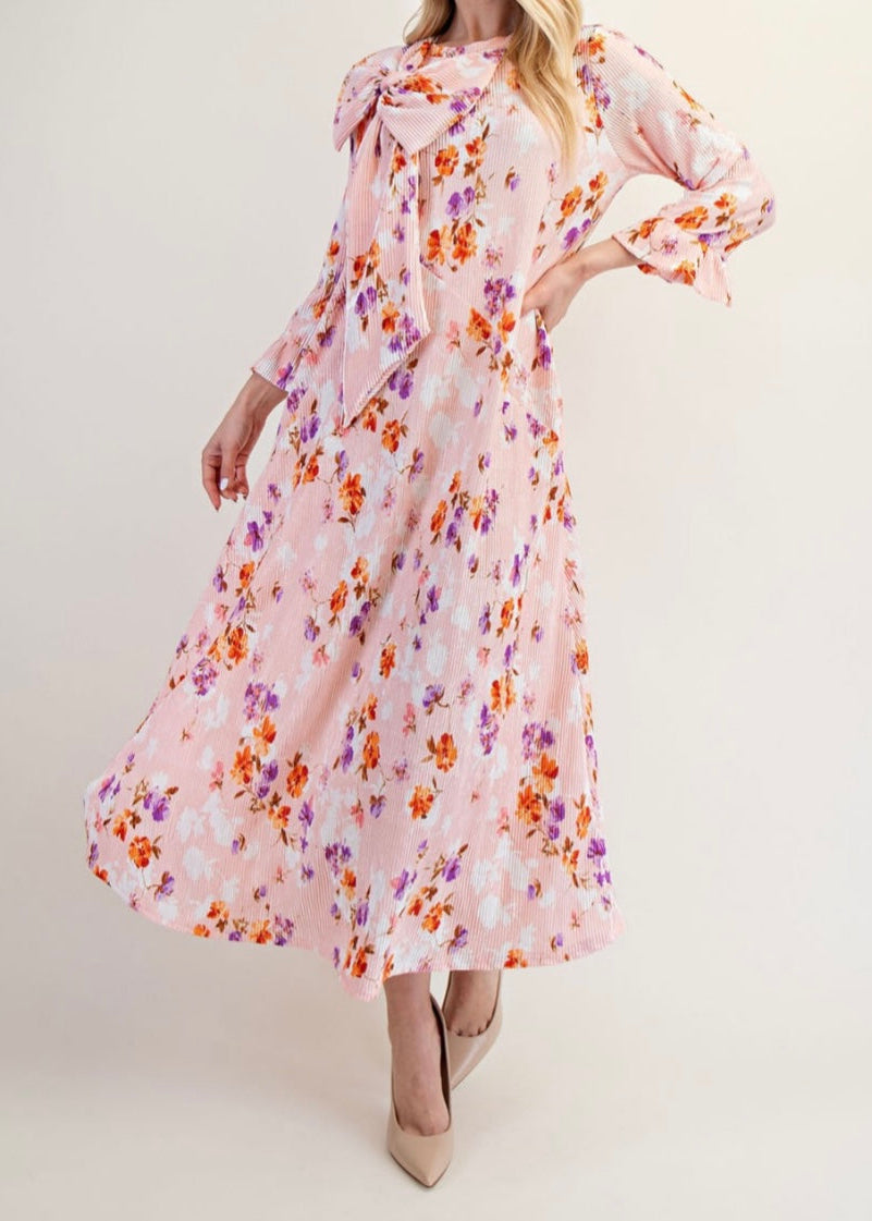 Floral Bow Dress-Plus