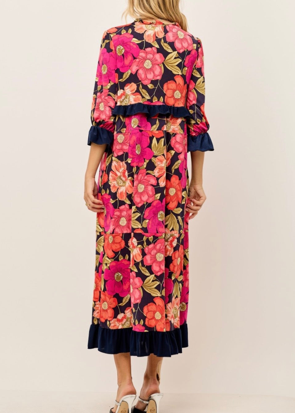 Navy Floral Dress
